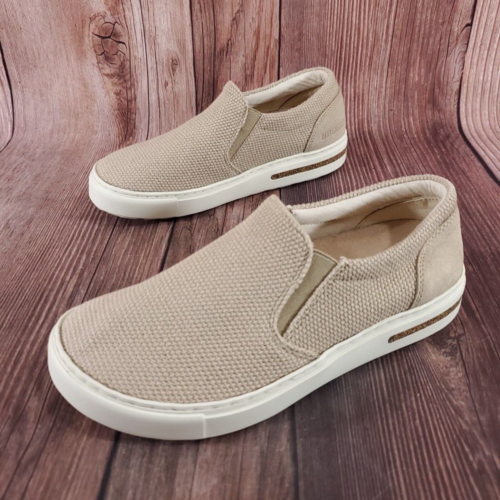 Birkenstock Oswego Womens Size EU 36 US 5 Sandcastle Canvas Slip on Loafer Shoes